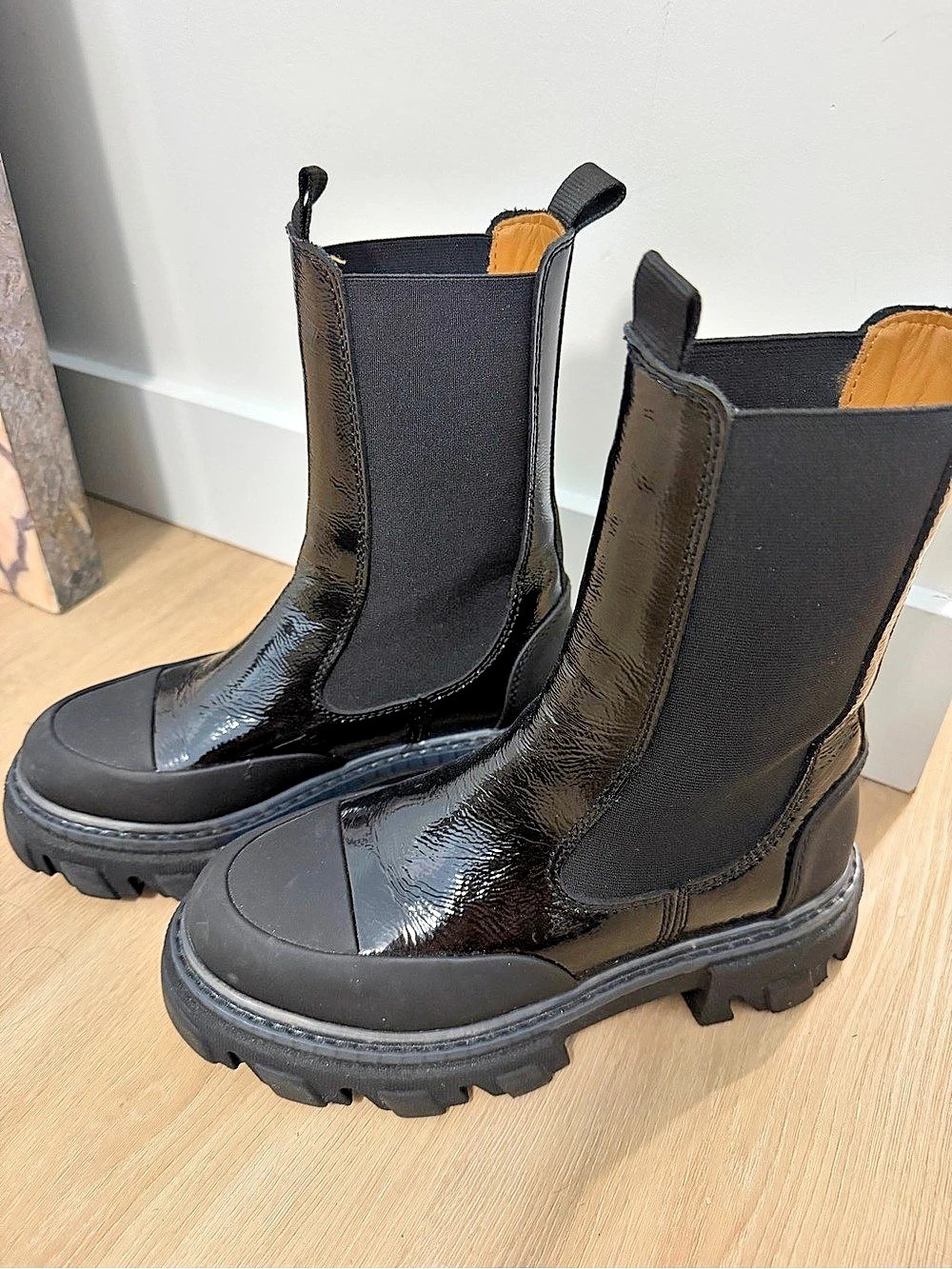 GANNI Recycled Rubber Country Boot Black